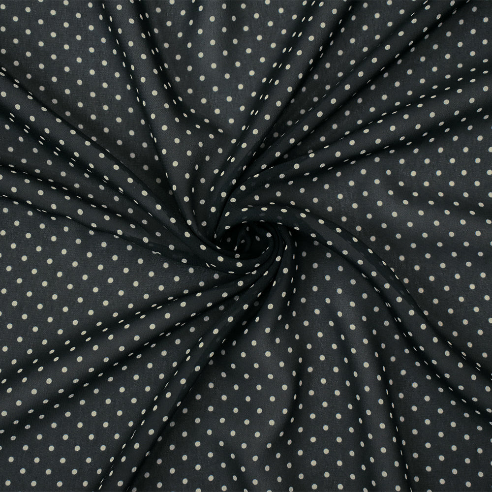 Black & White Polka Dot Chiffon